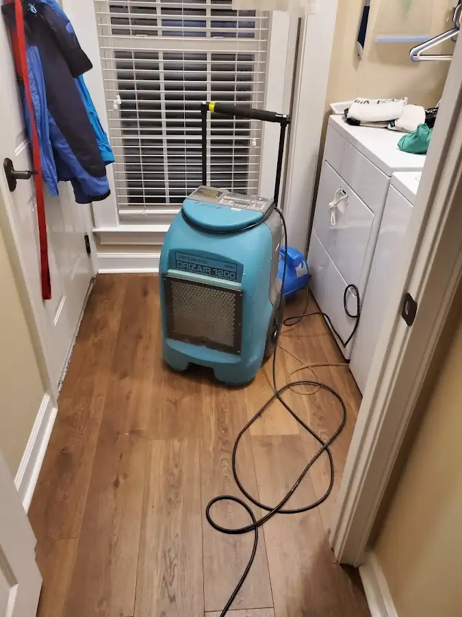 Commercial dehumidifier deployed for Flood Damage Cleanup in Perth Amboy
